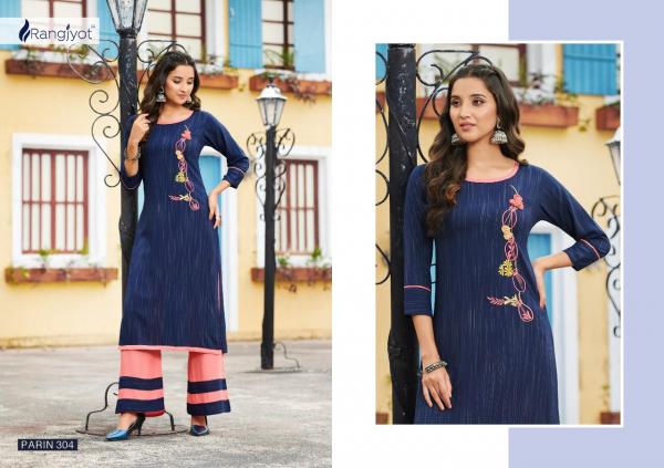 Rangjyot Parin 3-Rayon-Kurti-With-Plazzo